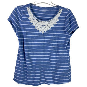 Talbots Size M Cotton Appliqués Striped